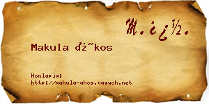 Makula Ákos névjegykártya